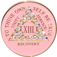 AA Coin, #A28.  Pink w Aurora Borealis (Yrs 1-50)