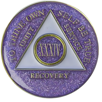 AA Coin, #A36.  Glitter Lavender AA Medallion (Yrs 1-50)