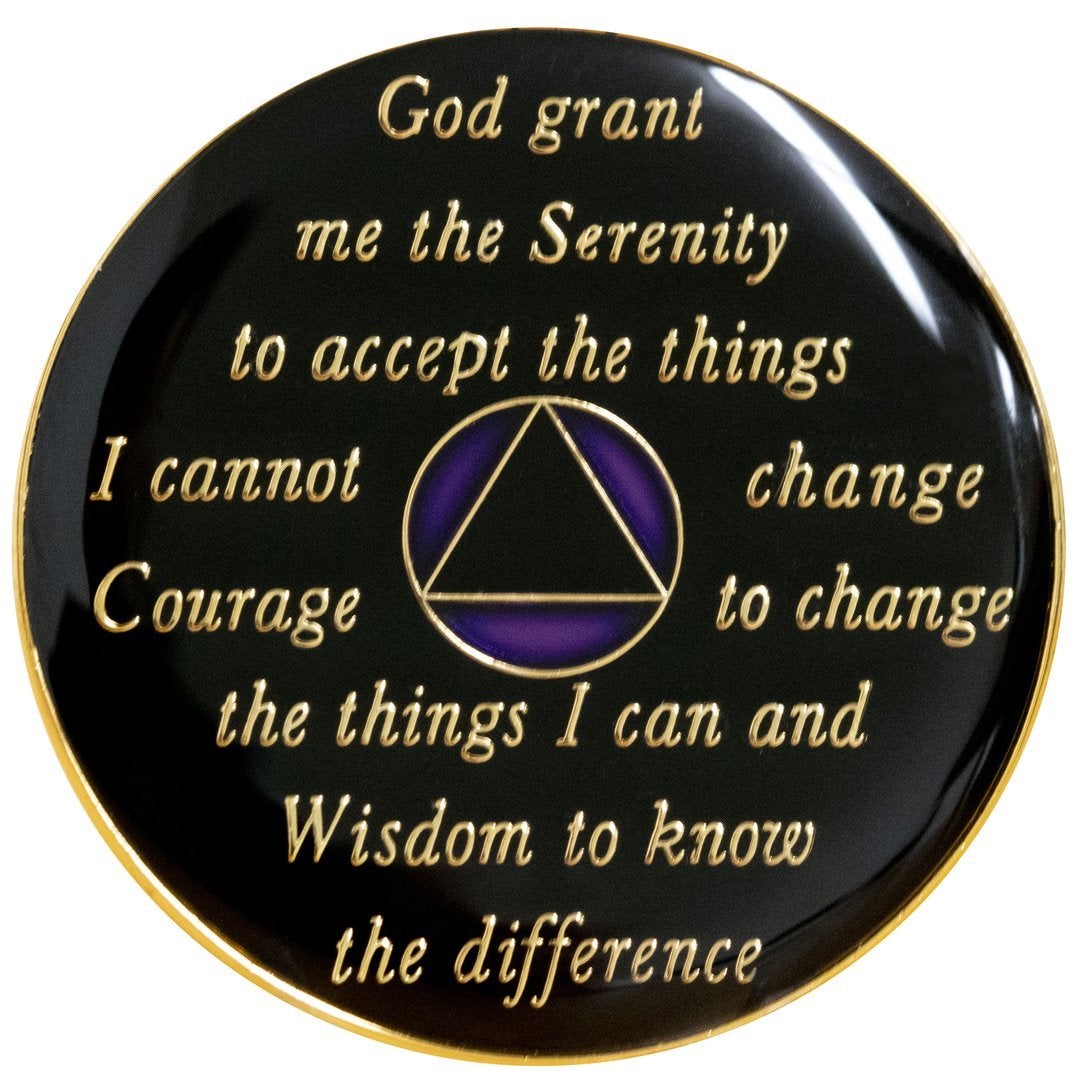 #a50. AA Medallion Purple Silver Sobriety Coin (1-65) - Premium Medallions from Choices - Just $13.95! Shop now at Choices Books & Gifts