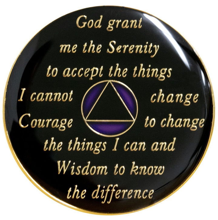 #a50. AA Medallion Purple Silver Sobriety Coin (1-65) - Premium Medallions from Choices - Just $13.95! Shop now at Choices Books & Gifts