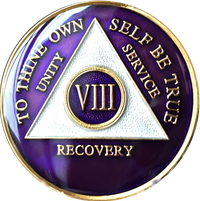 AA Coin, #A46.  Purple Silver AA Medallion (Yrs 1-65)