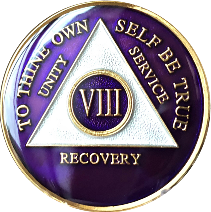 AA Coin, #A46.  Purple Silver AA Medallion (Yrs 1-65)