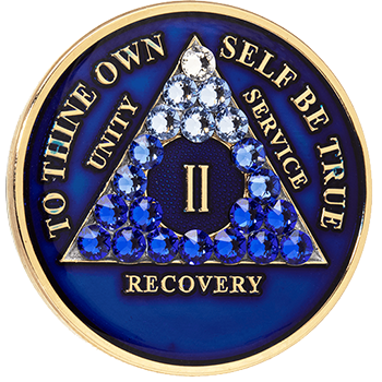 AA Coin, #A71.  Blue AA Chip w Blue Transition (Yrs 1-65)