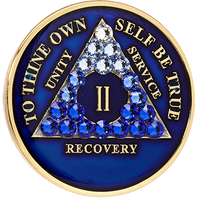 AA Coin, #A71.  Blue AA Chip w Blue Transition (Yrs 1-65)