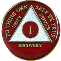 AA Coin, #A83. Red Silver AA Medallion (Yrs 1-65)