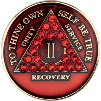 AA Coin, #A86.Red AA Coin w Red Crystals (Yrs 1-65)