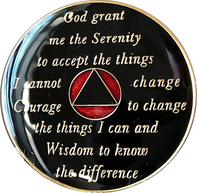 AA Coin, #A88.  Red AA Medallion w White Circle (Yrs 1-65)