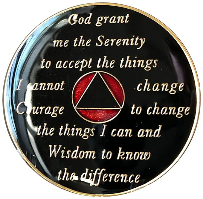 AA Coin, #A89. Red AA Medallion w RD/WH Circle (Yrs 1-65)