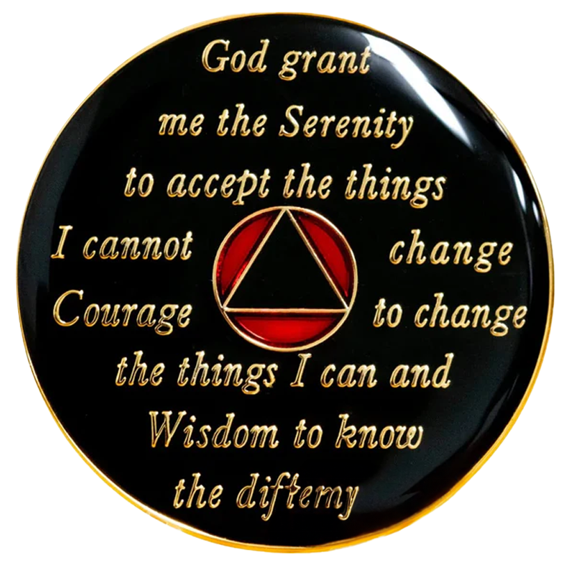 AA Coin, #A90.Red AA Medallion w Red Circle (Yrs 1-65)