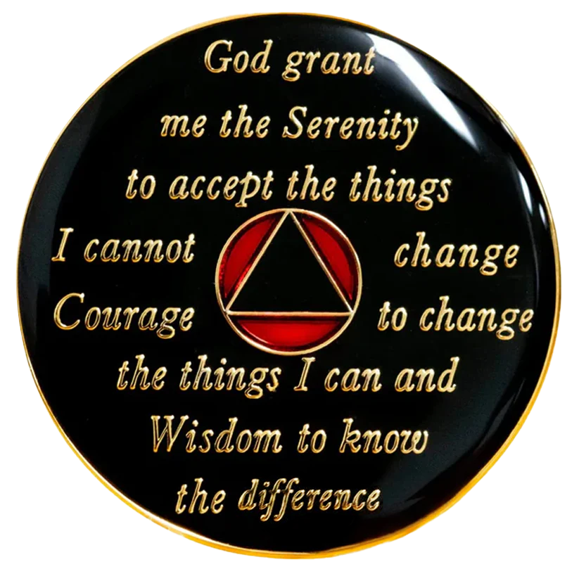 AA Coin, #A93.  Black and Red AA Medallion (Yrs 1-65)