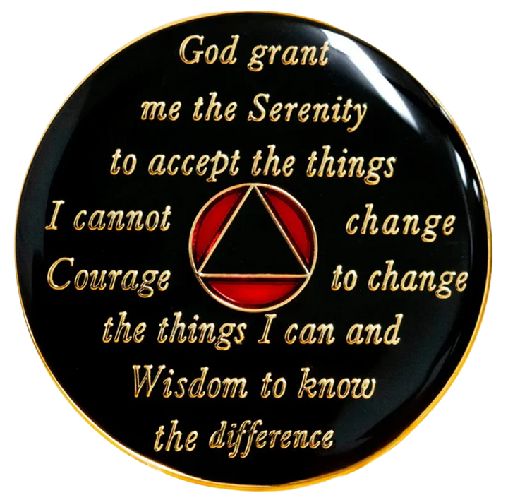 AA Coin, #A93.  Black and Red AA Medallion (Yrs 1-65)