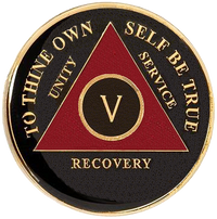 AA Coin, #A93.  Black and Red AA Medallion (Yrs 1-65)