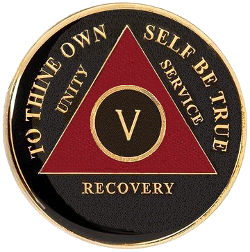 AA Coin, #A93.  Black and Red AA Medallion (Yrs 1-65)