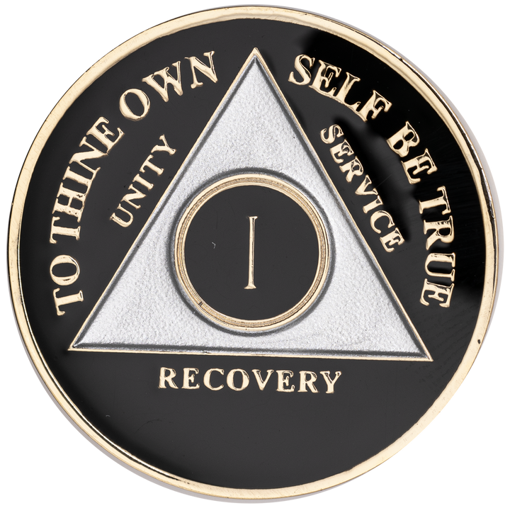 AA Coin, #A94.  Black/ Silver AA Medallion (Yrs 1-65)