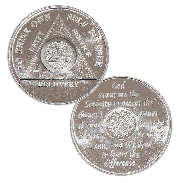 AA Aluminum Recovery Coins (24 hrs, 1-11 months) Coin - Recovery Medallion from Choices Books & Gifts