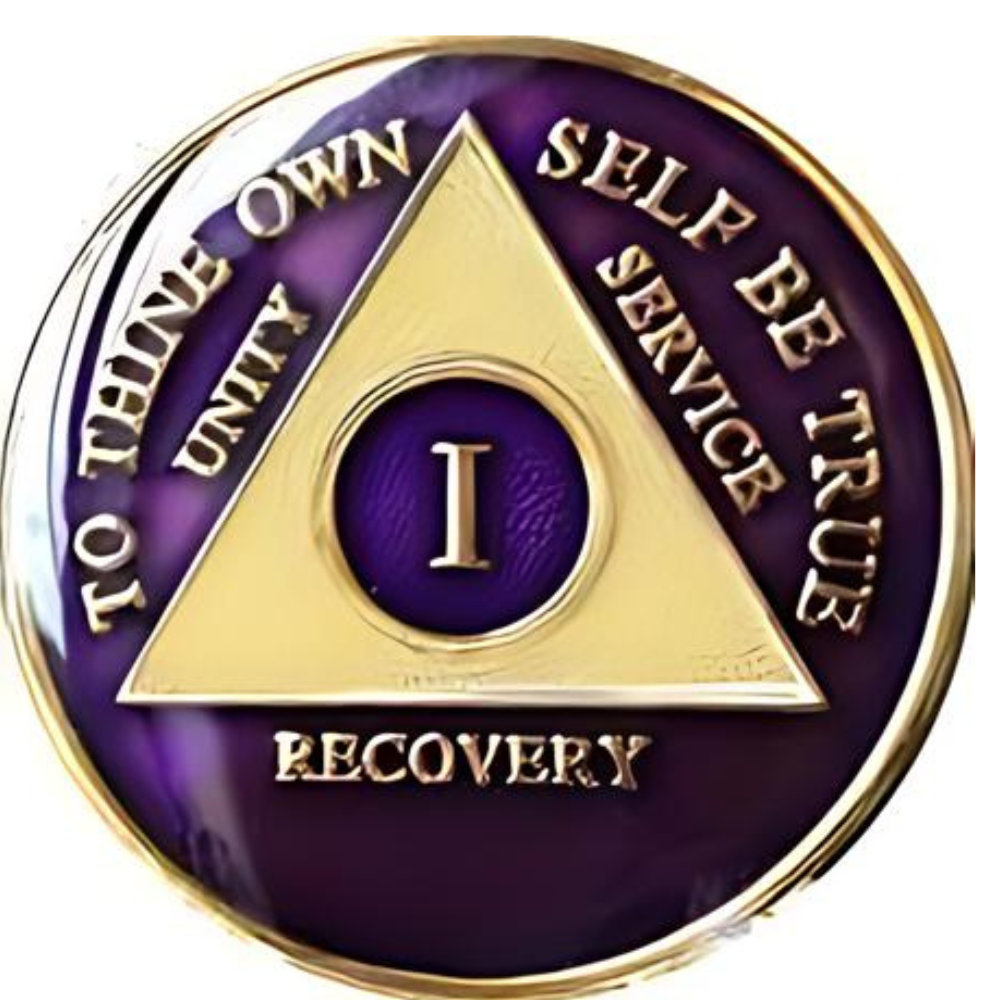 AA Purple Gold AA Medallion - Recovery Medallion from Choices Books & Gifts