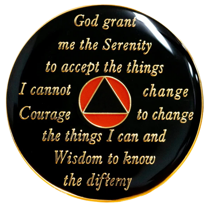 AA Coin, #AA101.  AA Black/Orange Medallion  (Yrs 1-65)