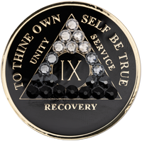 AA Coin, #AA108.  Black AA Medallion w Black Transition (Yrs 1-65)