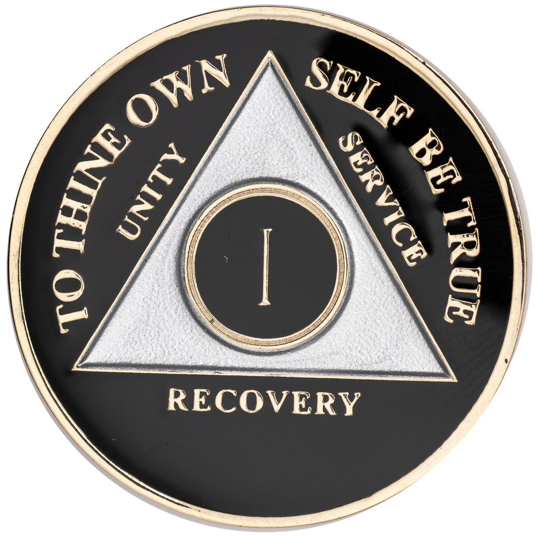 Black/Silver AA Medallion - Recovery Medallion from Choices Books & Gifts