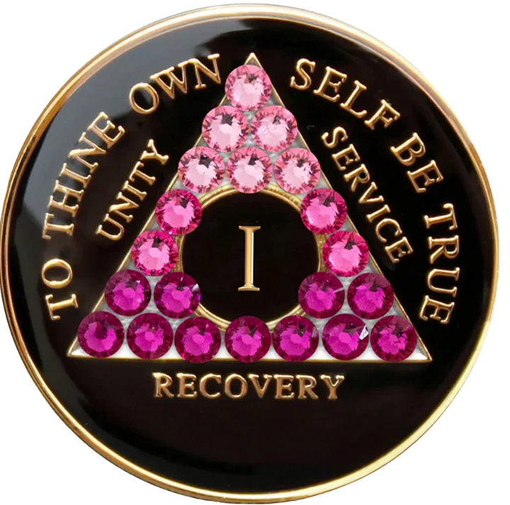 AA Black with Pink Transition Coin - Recovery Medallion from Choices Books & Gifts