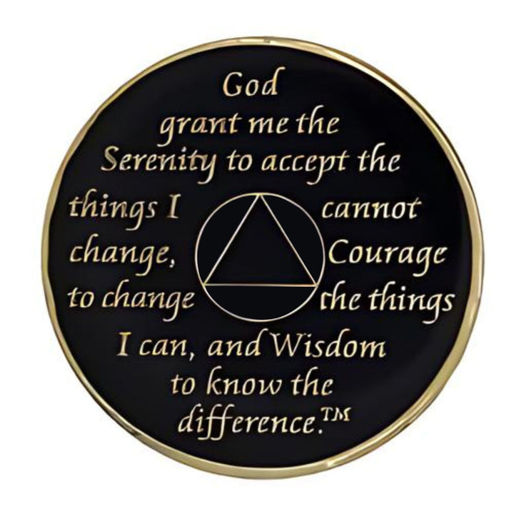 Black/Gold AA Medallion - Recovery Medallion from Choices Books & Gifts