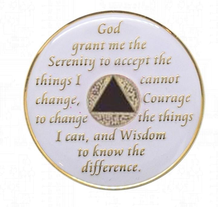 Glow AA Chip with Rainbow Trans Crystals - Recovery Medallion from Choices Books & Gifts