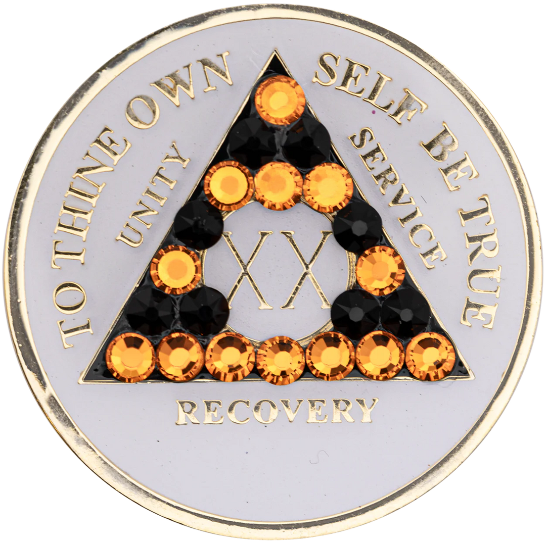 Glow AA with Orang/Blk Bling Coin - Recovery Medallion from Choices Books & Gifts