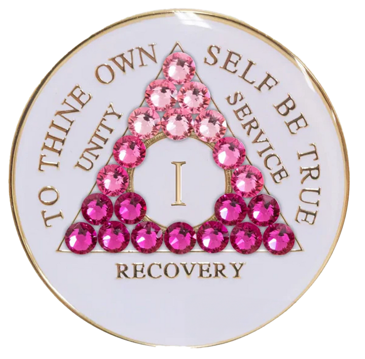 Glow in the Dark AA Chip with Pink Transition - Recovery Medallion from Choices Books & Gifts