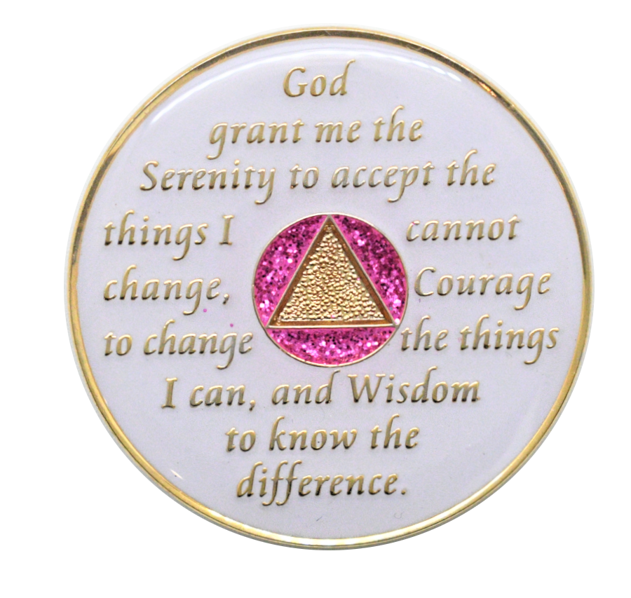 Glow in the Dark AA Chip with Pink Transition - Recovery Medallion from Choices Books & Gifts