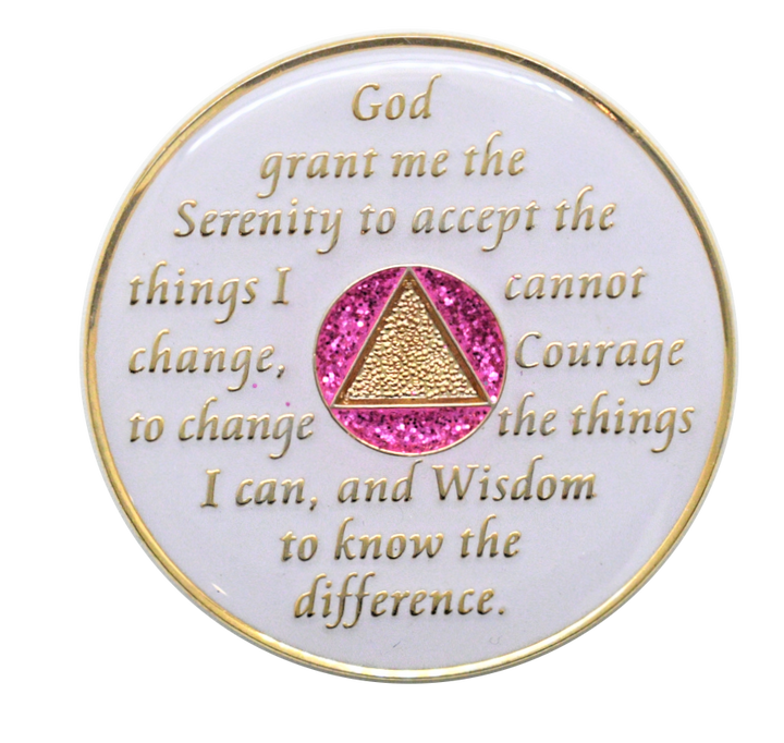 Glow in the Dark AA Chip with Pink Transition - Recovery Medallion from Choices Books & Gifts