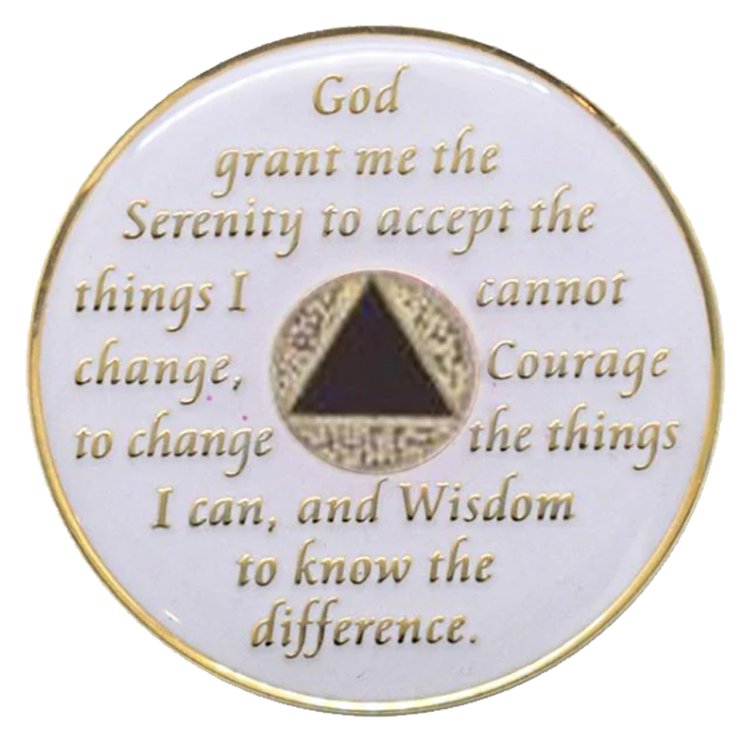 Glow in the Dark AA Chip with Purple Trans - Recovery Medallion from Choices Books & Gifts