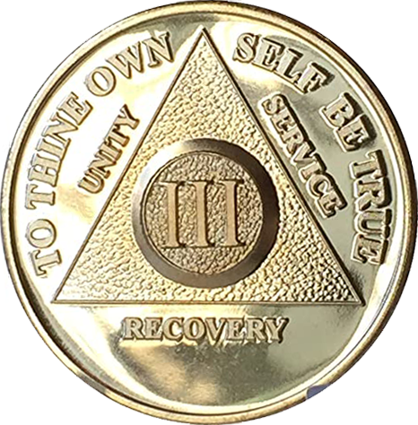 Gold Plated AA Anniversary Medallion - Recovery Medallion from Choices Books & Gifts