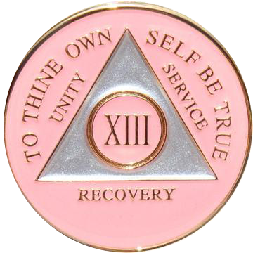 Pink Silver AA Medallion - Recovery Medallion from Choices Books & Gifts
