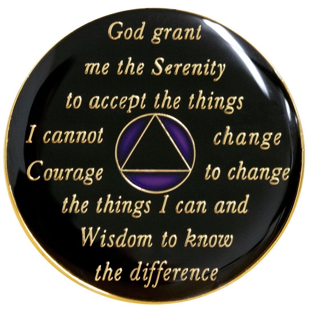 Purple AA with Purple Circle Crystals Coin - Recovery Medallion from Choices Books & Gifts