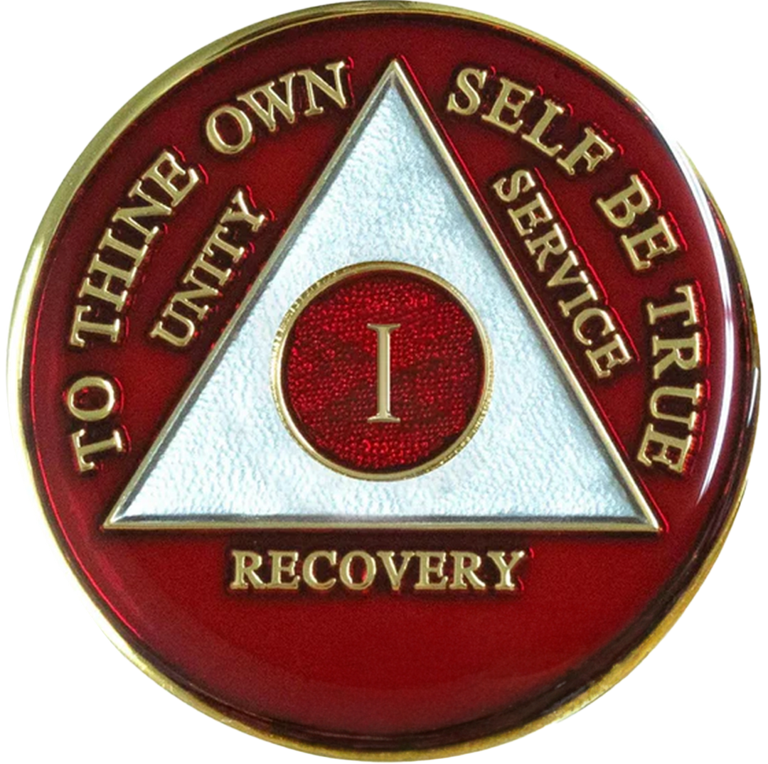 Red Silver AA Medallion - Recovery Medallion from Choices Books & Gifts