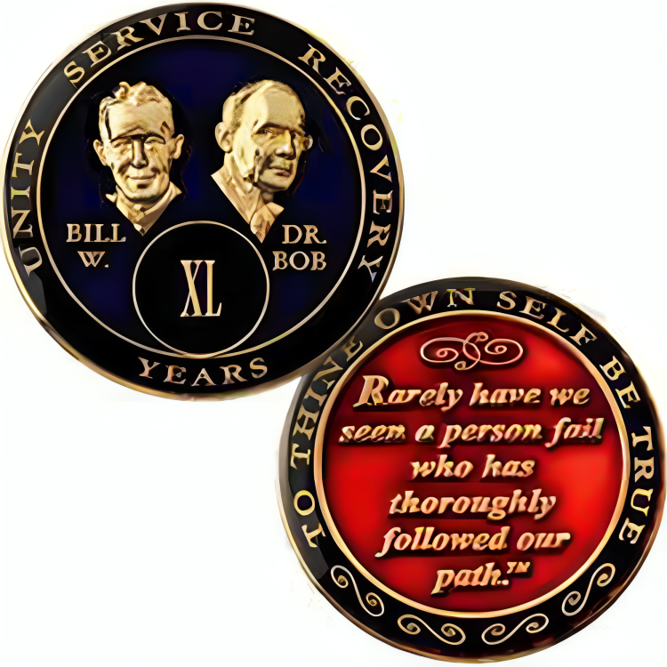 Bill & Bob Blue Coin - Recovery Medallion from Choices Books & Gifts