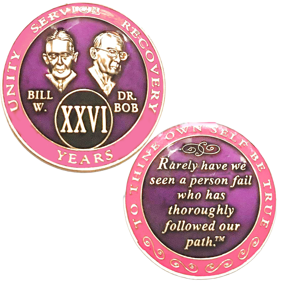 Bill & Bob Pink Coin - Recovery Medallion from Choices Books & Gifts
