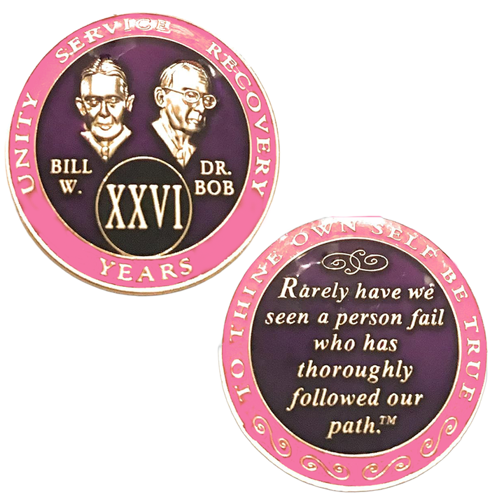 Bill & Bob Pink Coin - Recovery Medallion from Choices Books & Gifts