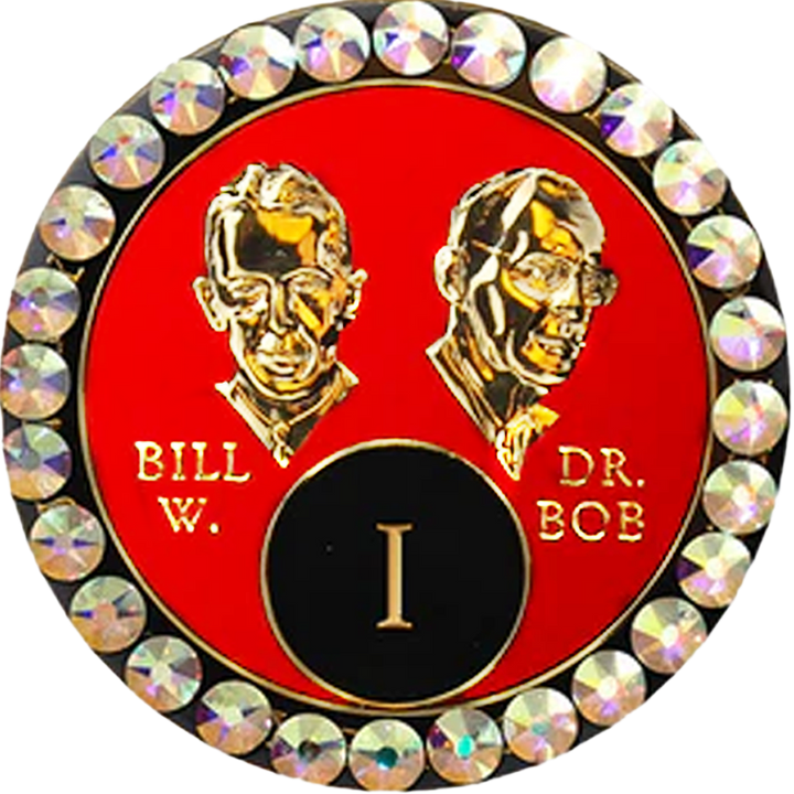 Bill & Bob Red Coin with Aurora Borealis - Recovery Medallion from Choices Books & Gifts