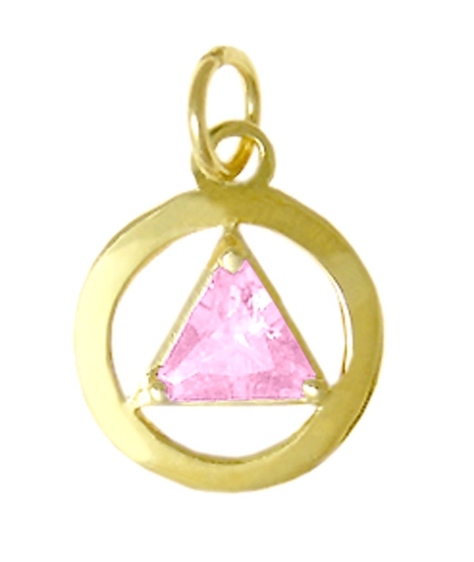 AG01. AA Birthstone Pendant - 12 Colors, 14kt Gold.