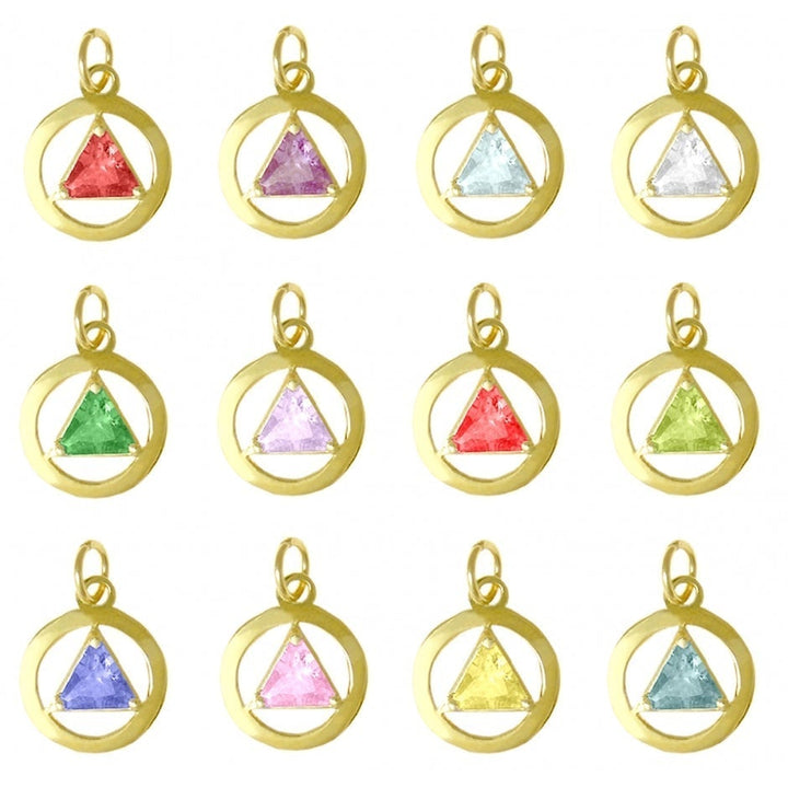 AG01. AA Birthstone Pendant - 12 Colors, 14kt Gold. - Premium Jewelry from 12 Step Gold by Jonathan Friedman - Just $187! Shop now at Choices Books & Gifts