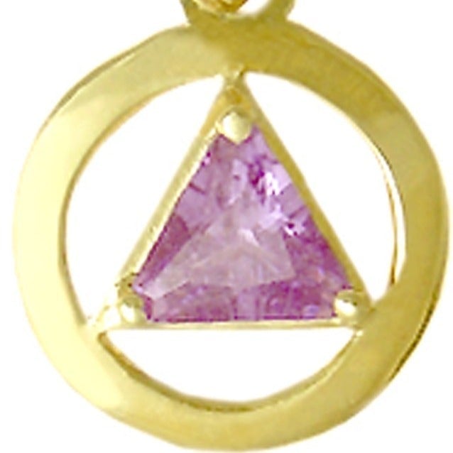 AG01. AA Birthstone Pendant - 12 Colors, 14kt Gold. - Premium Jewelry from 12 Step Gold by Jonathan Friedman - Just $187! Shop now at Choices Books & Gifts