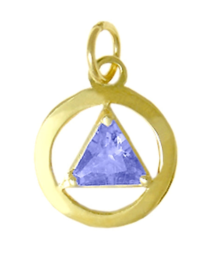 AG01. AA Birthstone Pendant - 12 Colors, 14kt Gold. - Premium Jewelry from 12 Step Gold by Jonathan Friedman - Just $187! Shop now at Choices Books & Gifts