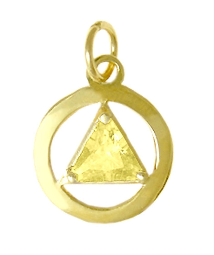 AG01. AA Birthstone Pendant - 12 Colors, 14kt Gold.