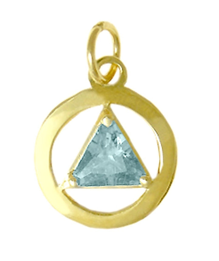 AG01. AA Birthstone Pendant - 12 Colors, 14kt Gold.