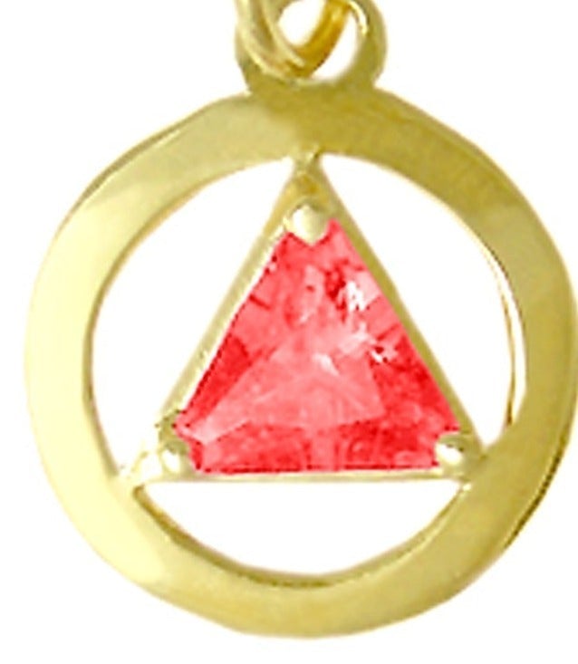 AG01. AA Birthstone Pendant - 12 Colors, 14kt Gold. - Premium Jewelry from 12 Step Gold by Jonathan Friedman - Just $187! Shop now at Choices Books & Gifts