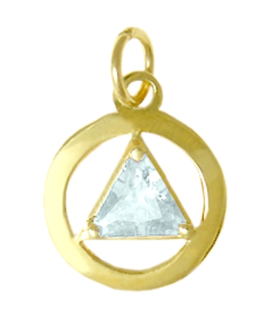 AG01. AA Birthstone Pendant - 12 Colors, 14kt Gold. - Premium Jewelry from 12 Step Gold by Jonathan Friedman - Just $187! Shop now at Choices Books & Gifts