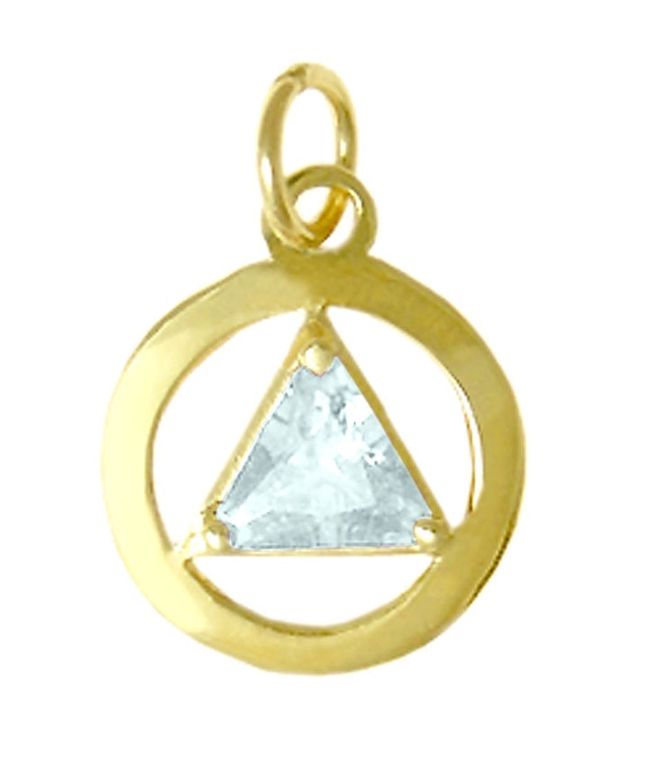 AG01. AA Birthstone Pendant - 12 Colors, 14kt Gold. - Premium Jewelry from 12 Step Gold by Jonathan Friedman - Just $187! Shop now at Choices Books & Gifts