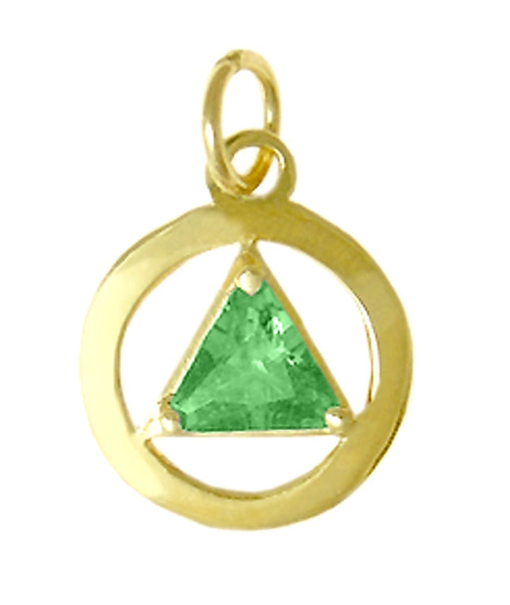 AG01. AA Birthstone Pendant - 12 Colors, 14kt Gold. - Premium Jewelry from 12 Step Gold by Jonathan Friedman - Just $187! Shop now at Choices Books & Gifts