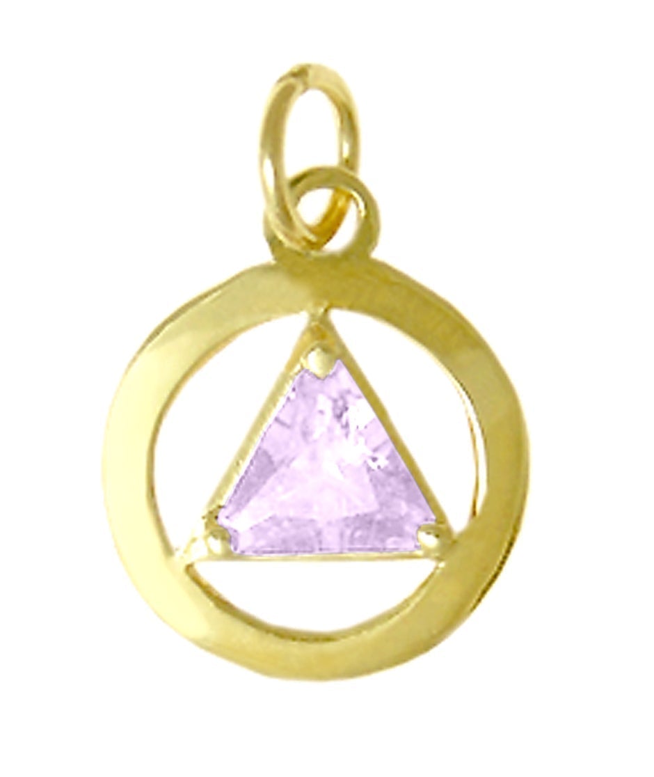 AG01. AA Birthstone Pendant - 12 Colors, 14kt Gold. - Premium Jewelry from 12 Step Gold by Jonathan Friedman - Just $187! Shop now at Choices Books & Gifts